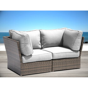 Living Source International Fully assembled 66" Wide Outdoor Wicker Loveseat with Cushions B120P143572