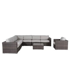 Living Source International Fully assembled Wicker 7 - Person Seating Group with Cushions B120P145240