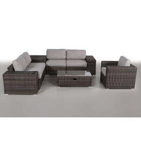 Living Source International Rattan Wicker 5 - Person Seating Group with Cushions B120P145241