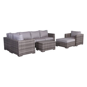 Living Source International Wicker Fully assembled 8 Piece Sectional Seating Group with Cushions B120P145257