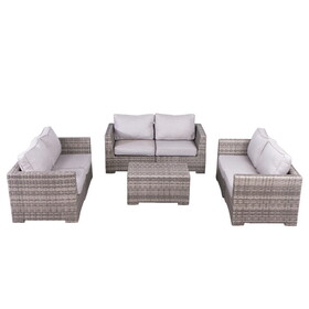 Living Source International Rattan Wicker Fully assembled 6 - Person Seating Group with Cushions B120P146001