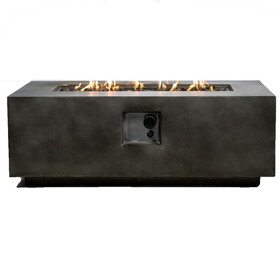 Living Source International Concrete Propane Outdoor Fire Pit Table (Charcoal) B120P162826