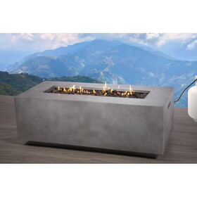 Living Source International Concrete Propane Outdoor Fire Pit Table (Gray Concrete) B120P162827