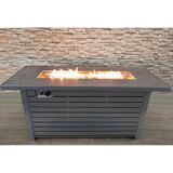 Living Source International Steel Propane/Natural Gas Outdoor Fire Pit Table with Lid B120P197806