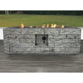 Living Source International Fiber Reinforced Concrete Propane/Natural Gas Fire pit table B120P197826