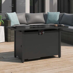 Living Source International 25" H x 42" W Steel Outdoor Fire Pit Table with Lid B120P199398