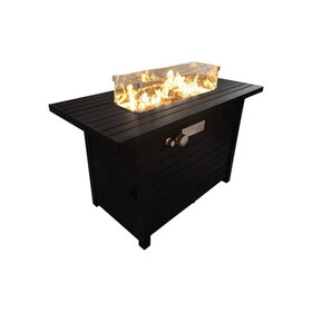 24" H Steel Propane Outdoor Fire Pit Table with Lid B120P204191