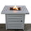 25" H x 30" W Steel Outdoor Fire Pit Table with Li B120P205883