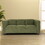 Green Faux Leather Sofa, Modern 3-Seater Sofas Couches for Living Room, Bedroom, Office, and Apartment with Solid Wood Frame B124142411
