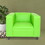 Green Faux Leather Sofa Chair, Modern Sofa Chair for Living Room, Bedroom and Apartment with Solid Wood Frame B124142416