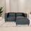 Black Faux Leather L-Shaped Sofa, Modern 3-Seater Sofas Couches for Living Room, Bedroom, Office, and Apartment with Solid Wood Frame B124142419