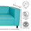 Teal Faux Leather Sofa, Modern 3-Seater Sofas Couches for Living Room, Bedroom, Office, and Apartment with Solid Wood Frame B124142423
