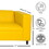 Yellow Faux Leather Sofa, Modern 3-Seater Sofas Couches for Living Room, Bedroom, Office, and Apartment with Solid Wood Frame B124142424