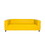 Yellow Faux Leather Sofa, Modern 3-Seater Sofas Couches for Living Room, Bedroom, Office, and Apartment with Solid Wood Frame B124142424