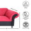S-back Red and Black Velvet Sofa for Living Room, Modern 3-Seater Sofas Couches for Bedroom, Office, and Apartment with Solid Wood Frame B124142435
