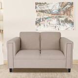 Loveseat Sofa for Living Room, Modern Décor Love Seat Mini Small Couches for Small Spaces and Bedroom with Solid Wood Frame (Toast, Polyester Nylon) B124142438