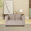 Loveseat Sofa for Living Room, Modern D&#233;cor Love Seat Mini Small Couches for Small Spaces and Bedroom with Solid Wood Frame (Toast, Polyester Nylon) B124142438