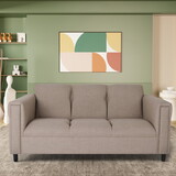 Broadway Sofa for Living Room, Modern 3-Seater Sofas Couches for Bedroom, Office, and Apartment with Solid Wood Frame (Toast, Polyester Nylon) B124142443