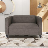 Loveseat Sofa for Living Room, Modern Décor Love Seat Mini Small Couches for Small Spaces and Bedroom with Solid Wood Frame (Marlow asphalt, Polyester Nylon) B124142447