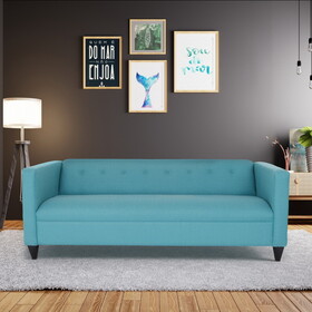 Teal Sofa for Living Room, Modern 3-Seater Sofas Couches for Bedroom, Office, and Apartment with Solid Wood Frame (Polyester Nylon) B124142456