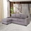 Grey L Shaped Sectional Sofas for Living Room, Modern Reversible Sectional Couches for Bedrooms, Apartment with Solid Wood Frame (Polyester Nylon) B124P143651