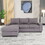 Grey L Shaped Sectional Sofas for Living Room, Modern Reversible Sectional Couches for Bedrooms, Apartment with Solid Wood Frame (Polyester Nylon) B124P143651