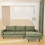 Green L Shaped Sectional Sofas for Living Room, Modern Sectional Couches for Bedrooms, Apartment with Solid Wood Frame (Polyester Fabric) B124S00009