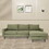 Green L Shaped Sectional Sofas for Living Room, Modern Sectional Couches for Bedrooms, Apartment with Solid Wood Frame (Polyester Fabric) B124S00009