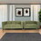 Green Faux Leather Loveseat and Sofa Set for Living Room, Modern D&#233;cor Couch Sets for Living Room, Bedrooms with Solid Wood Frame B124S00014