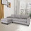 Grey L Shaped Sectional Sofas for Living Room, Modern Sectional Couches for Bedrooms, Apartment with Solid Wood Frame (Polyester Nylon, Left Facing) B124S00016