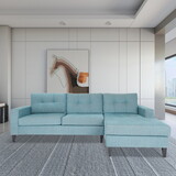 Blue L Shaped Sectional Sofas for Living Room, Modern Sectional Couches for Bedrooms, Apartment with Solid Wood Frame (Polyester Nylon) B124S00019