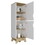British Single Kitchen Pantry, Four Storage Shelves, Double Doors Cabinets B128P148674