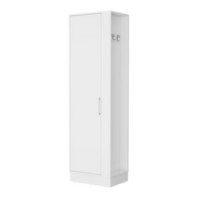 Clarno Tall Storage Cabinet, Single Door with Broom Hangers B128P148688