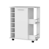 Culver Kitchen Island with Storage Shelves and Single Door Cabinet Push to open System B128P148693