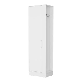 Clarno Tall Storage Cabinet, Single Door with Broom Hangers B128P148688