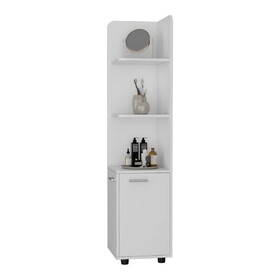 Nampa Storage Cabinet, Single Door, Broom Hangers,White B128P148760