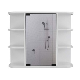 Valdez Medicine Cabinet with Six Shelves, Mirror Cabinet B128P148817