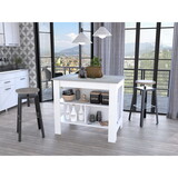 Brooklyn Kitchen Island, Three Concealed Shelves P-B128P148675