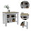 Brooklyn Antibacterial Surface Kitchen Island, Three Concealed Shelves B128P148887