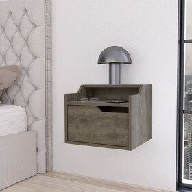 Florence Floating Nightstand with Drawer and Dual-Shelf Display B128P176109
