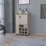 Farson Bar Cart with 2-Side Shelf, 6-Built in Wine Rack and Casters P-B128P176136