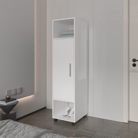 Summit Wardrobe in melamine with mirror,door and open storage