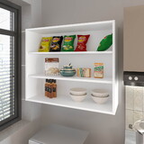Chinle Wall Cabinet in Melamine with Open Storage, White B128P244991