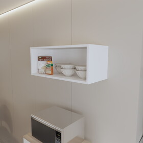 Hard Rock Wall Cabinet in Melamine with Open Storage, Black B128P244995