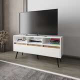 Picacho TV Stand with Multistorage, 3 Drawers and 3 Shelves, White + Natural Oak B128P263732