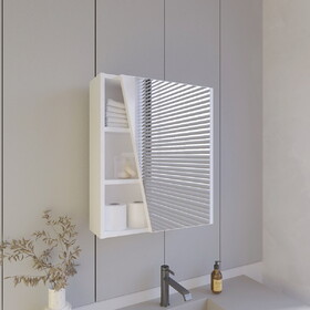 FM FURNITURE Pinedale Medicine Cabinet with Mirrored Door and Open Storage, White B128P301385