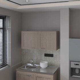 Nakya Kitchen Wall Cabinet with 2 Doors, White Oak B128P314811