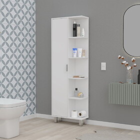 FM FURNITURE Randall Linen Cabinet, with 1 door and 9 shelves, White B128P321051