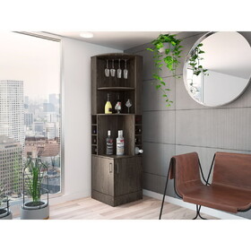 Seattle Bar Cabinet, Eight Bottle Cubbies, Two Large Open Shelves B128P322509