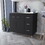 Darien melamine base cabinet, three drawers and stainless steel top. B128S00005